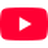 Ícone vermelho em forma de play com borda branca, fundo cinza e símbolo triangular central.