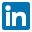 Ícone azul com letra branca “in” estilizada, representando a rede social LinkedIn.